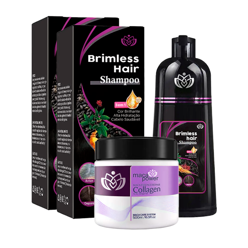 BLACK FRIDAY [COMPRE 1 LEVE 2] Shampoo Brimless Natural 3 em 1 (Dura até 6 Meses) + Creme Hidratante de BRINDE