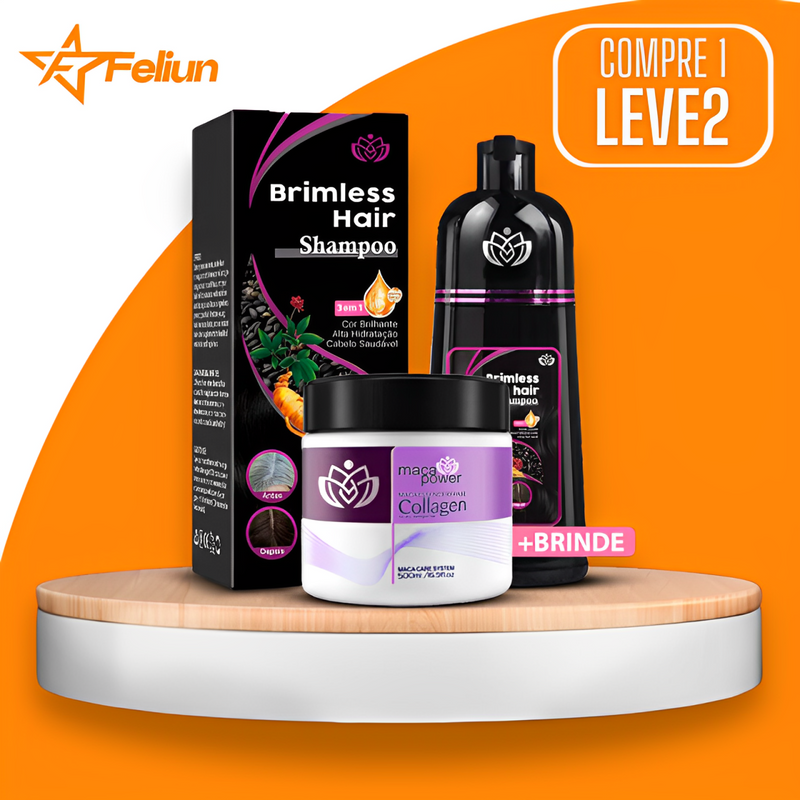 BLACK FRIDAY [COMPRE 1 LEVE 2] Shampoo Brimless Natural 3 em 1 (Dura até 6 Meses) + Creme Hidratante de BRINDE