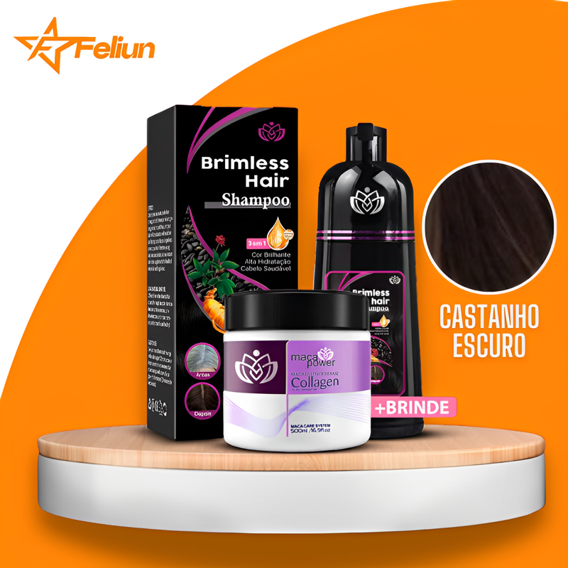 BLACK FRIDAY [COMPRE 1 LEVE 2] Shampoo Brimless Natural 3 em 1 (Dura até 6 Meses) + Creme Hidratante de BRINDE