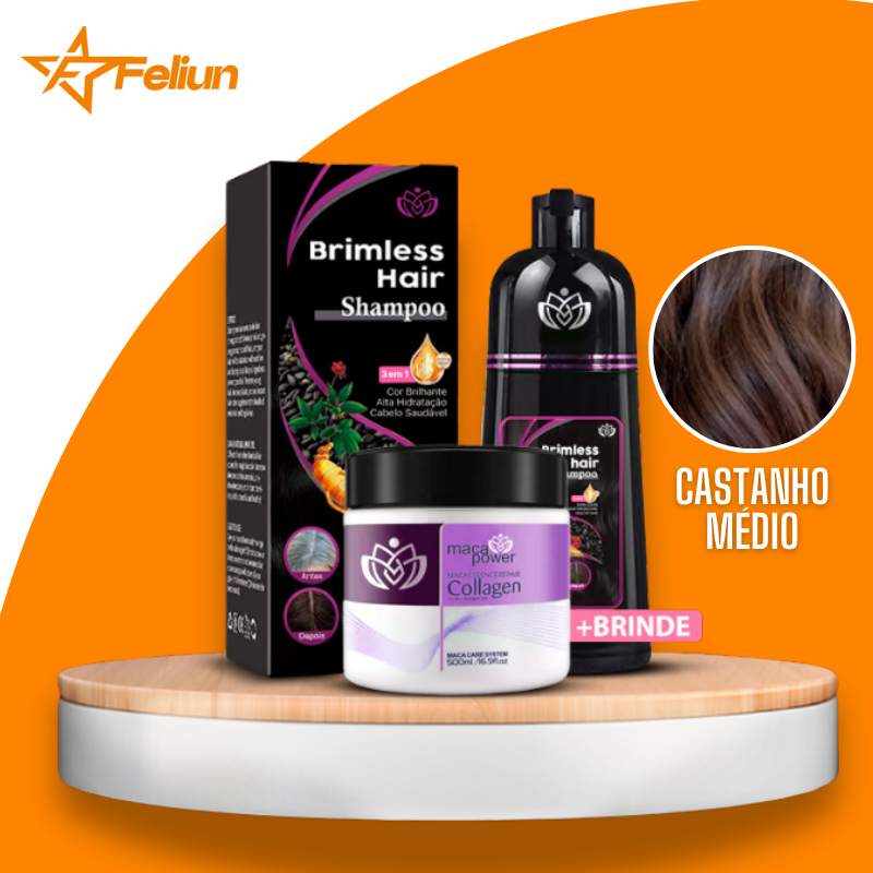 BLACK FRIDAY [COMPRE 1 LEVE 2] Shampoo Brimless Natural 3 em 1 (Dura até 6 Meses) + Creme Hidratante de BRINDE